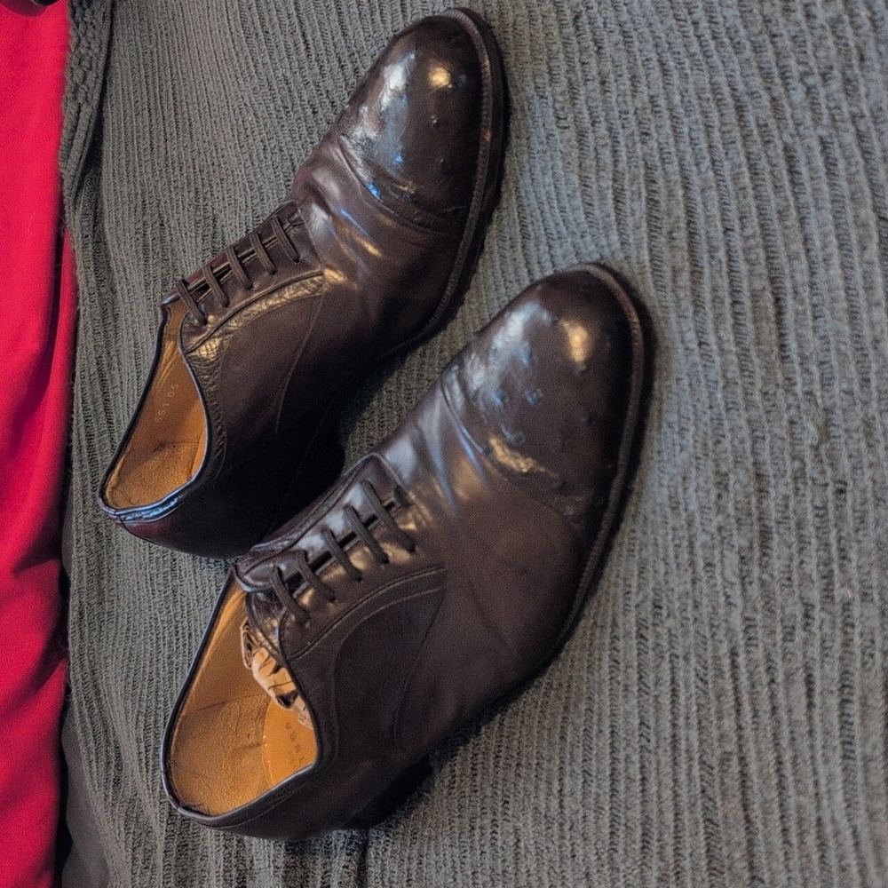 Authentic Moreschi Calfskin Leather Men's Shoes Size 10 - Made In Italy
